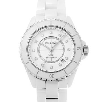 シャネル J12 キャリバー12.1 38MM H5705 ホワイトラッカー/ダイヤモンド メンズ 時計 【中古】【wristwatch】
