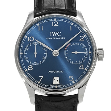 IWC ポルトギーゼ オートマティック 7デイズ IW500710 ブルー メンズ 時計 【中古】【wristwatch】