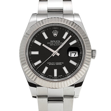 ロレックス デイトジャストII 116334 ブラック メンズ 時計 【中古】【wristwatch】