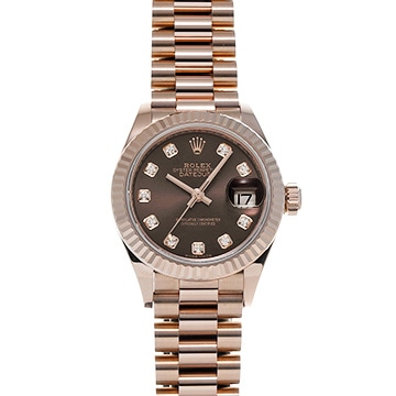 ロレックス レディ デイトジャスト 28 279175G チョコレート/ダイヤモンド レディース 時計 【中古】【wristwatch】