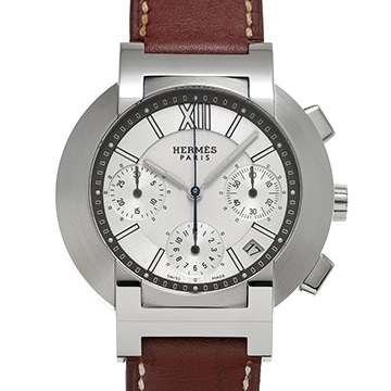 エルメス ノマード クロノグラフ N01.910 シルバー メンズ 時計 【中古】【wristwatch】