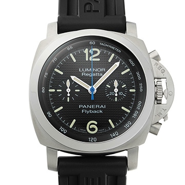 パネライ ルミノール1950 フライバッククロノグラフ レガッタ 2006 PAM00253 ブラック メンズ 時計 【中古】【wristwatch】