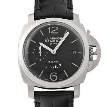 パネライ ルミノール 1950 8デイズ GMT PAM00233 ブラック メンズ 時計 【中古】【wristwatch】