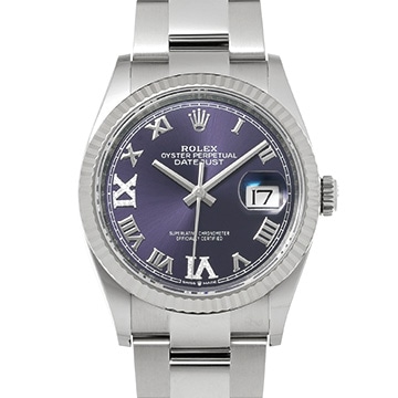 ロレックス デイトジャスト 36 126234 オーベルジーヌ/ダイヤモンド メンズ 時計 【中古】【wristwatch】