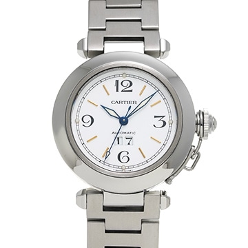 カルティエ パシャC ビッグデイト W31044M7 ホワイト ユニセックス 時計 【中古】【wristwatch】