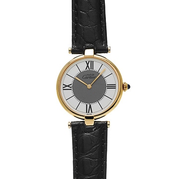 カルティエ ヴァンドーム LM 590003 ホワイト/グレー ユニセックス 時計 【中古】【wristwatch】