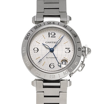 カルティエ パシャC メリディアン GMT W31029M7 シルバー ユニセックス 時計 【中古】【wristwatch】
