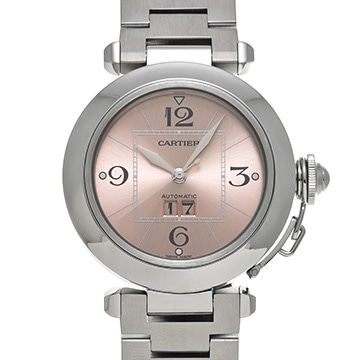 カルティエ パシャC ビッグデイト W31058M7 ピンク ユニセックス 時計 【中古】【wristwatch】