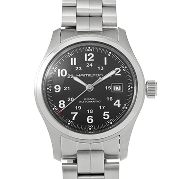 ハミルトン カーキ フィールド オート H70555533 ブラック メンズ 時計 【中古】【wristwatch】
