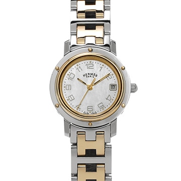 エルメス クリッパー ナクレ CL4.220.212/3797 シェル レディース 時計 【中古】【wristwatch】