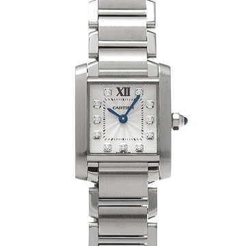 カルティエ タンク フランセーズ SM WE110006 シルバー/ダイヤモンド レディース 時計 【中古】【wristwatch】
