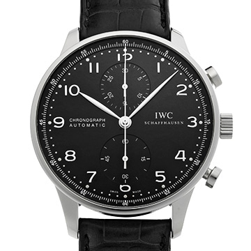 IWC ポルトギーゼ クロノグラフ IW371447 ブラック メンズ 時計 【中古】【wristwatch】