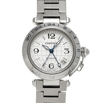 カルティエ パシャ C メリディアン GMT W31078M7 シルバー ユニセックス 時計 【中古】【wristwatch】