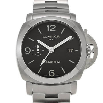 パネライ ルミノール 1950 3デイズ GMT オートマティック アッチャイオ PAM00329 ブラック メンズ 時計 【中古】【wristwatch】