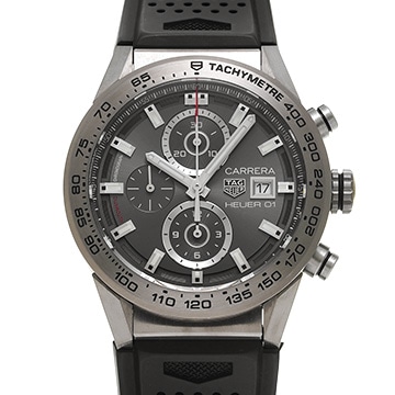 タグ ホイヤー カレラ キャリバーホイヤー01 クロノグラフ CAR208Z.FT6046 グレー メンズ 時計 【中古】【wristwatch】