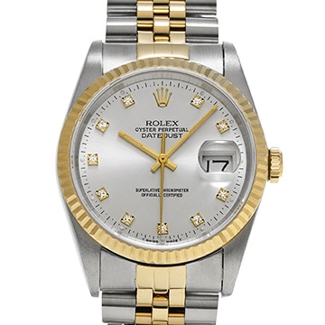 ロレックス デイトジャスト 16233G シルバー/ダイヤモンド メンズ 時計 【中古】【wristwatch】