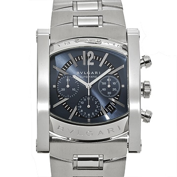 ブルガリ アショーマ クロノグラフ AA48C14SSDCH ブルー メンズ 時計 【中古】【wristwatch】