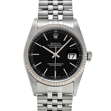 ロレックス デイトジャスト 36 16234 ブラック メンズ 時計 【中古】【wristwatch】