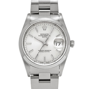 ロレックス オイスターパーペチュアル デイト 15200 シルバー メンズ 時計 【中古】【wristwatch】