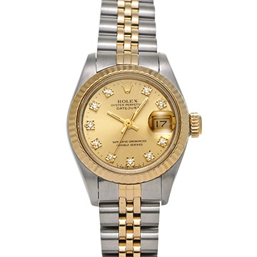 ロレックス デイトジャスト 69173G シャンパン/ダイヤモンド レディース 時計 【中古】【wristwatch】