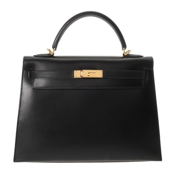 エルメス ケリー32 外縫い ブラック ボックスカーフ レディース バッグ 【中古】【bag】