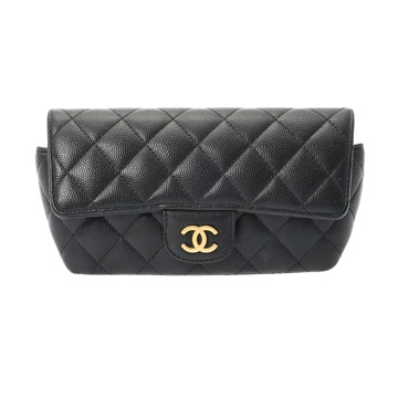 シャネル アイウエアケース ブラック/ゴールド金具 AP2044 キャビアスキン レディース 【中古】【other】