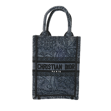 ディオール ブックトート バーティカルバッグ ミニ ネイビー キャンバス レディース バッグ 【中古】【bag】