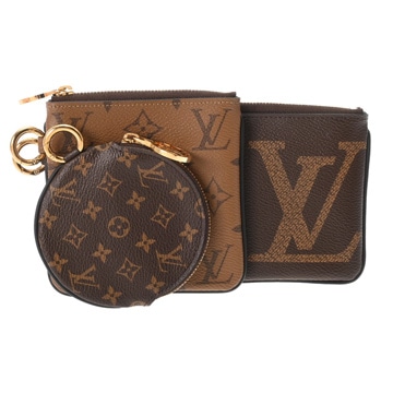 ルイ ヴィトン モノグラムジャイアントリバース ポシェットトリオ 新型 ブラウン M68756 モノグラムキャンバス レディース 【中古】【bag】