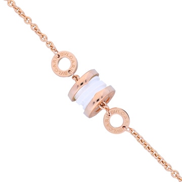 ブルガリ B.ZERO1エレメント ブレスレット #ML ゴールド 354813 K18ピンクゴールド PG/ホワイトセラミック レディース ジュエリー 【中古】【jewelry】