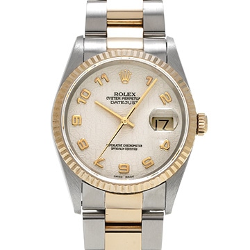 ロレックス デイトジャスト 16233 アイボリーコンピュータ メンズ 時計 【中古】【wristwatch】