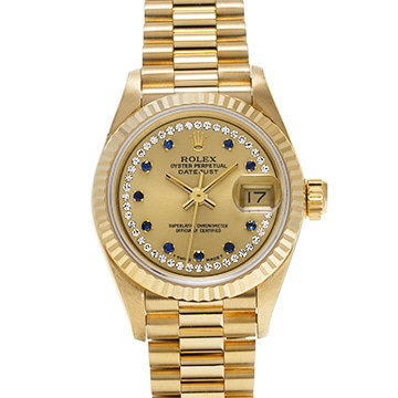 ロレックス デイトジャスト 69178LS シャンパン/ダイヤモンド/サファイア レディース 時計 【中古】【wristwatch】