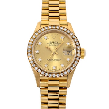 ロレックス デイトジャスト 69138G シャンパン/ダイヤモンド レディース 時計 【中古】【wristwatch】