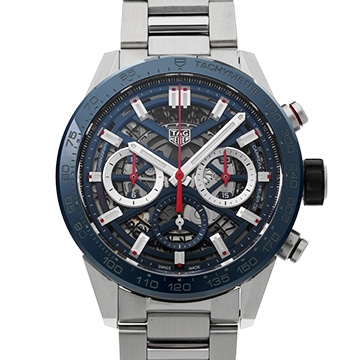 タグ ホイヤー カレラ キャリバー ホイヤー02 クロノグラフ CBG2011.BA0662 ブルー メンズ 時計 【中古】【wristwatch】