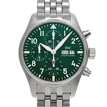 IWC パイロットウォッチ クロノグラフ 41 IW388104 グリーン メンズ 時計 【中古】【wristwatch】