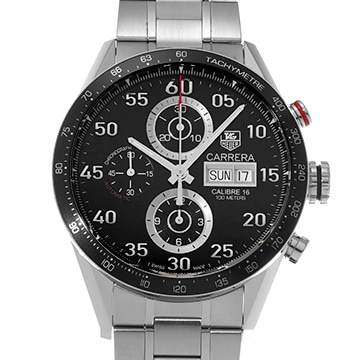 タグ ホイヤー カレラ キャリバー16 クロノグラフ デイデイト CV2A10.BA0796 ブラック メンズ 時計 【中古】【wristwatch】