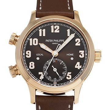 パテック フィリップ カラトラバ パイロット トラベルタイム 7234R-001 ブラウン・ソレイユ レディース 時計 【中古】【wristwatch】