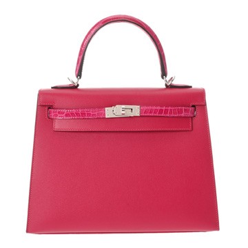 エルメス ケリー 25 外縫い タッチ ローズエクストリーム ヴォー・マダム/ニロティカスリセ レディース バッグ 【未使用】【bag】