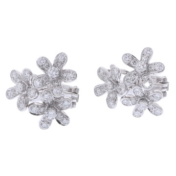 ヴァン クリーフ&アーペル ソクラテス ピアス 3フラワー シルバー K18ホワイトゴールド WG レディース ジュエリー 【中古】【jewelry】