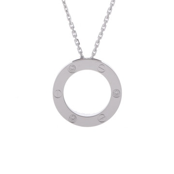 カルティエ ラブサークル ネックレス 3PD シルバー B7014600 K18ホワイトゴールド WG レディース ジュエリー 【中古】【jewelry】