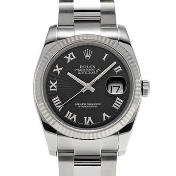 ロレックス デイトジャスト 116234 ブラックサンビーム メンズ 時計 【中古】【wristwatch】