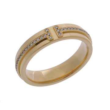 ティファニー T TWO ナロー リング ゴールド K18イエローゴールド YG レディース ジュエリー 【中古】【jewelry】