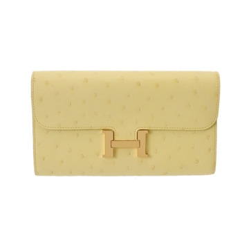 エルメス コンスタンスロング トゥーゴー リモンチェッロ オーストリッチ ユニセックス 財布 【未使用】【purse】