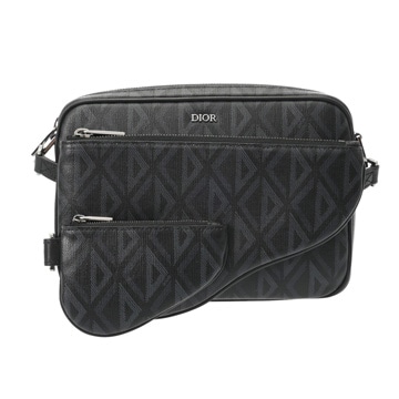 ディオール Safari ポーチ CDダイヤモンド ブラック 1ADP0276CDP_43EU PVC/レザー レディース バッグ 【中古】【bag】