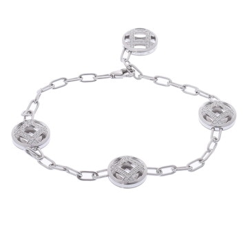 カルティエ パシャグリッド ブレスレット 4モチーフ シルバー K18ホワイトゴールド WG レディース ジュエリー 【中古】【jewelry】