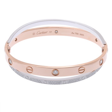カルティエ ビーラブブレスレット #17 ゴールド K18ピンクゴールド PG/K18ホワイトゴールド WG レディース ジュエリー 【中古】【jewelry】