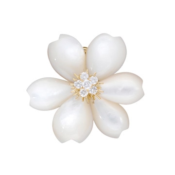 ヴァン クリーフ&アーペル ローズドノエル ブローチ ミディアム ゴールド K18イエローゴールド YG レディース ジュエリー 【中古】【jewelry】