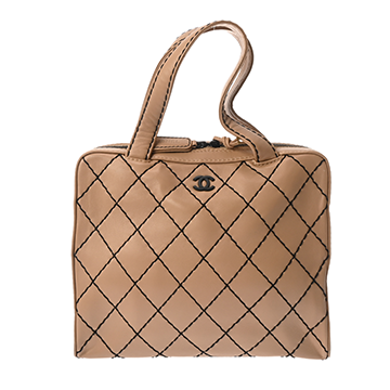シャネル ワイルドステッチ ハンドバッグ ベージュ A14693 カーフスキン レディース バッグ 【中古】【bag】