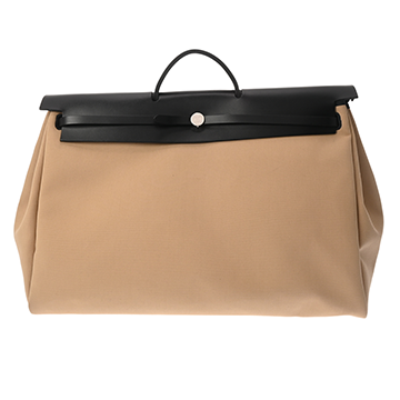 エルメス エールバッグ ジップ MM 2WAY トレンチ/ブラック トワルミリタリー/ヴァッシュハンター ユニセックス バッグ 【中古】【bag】