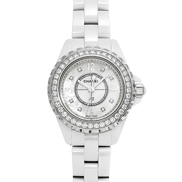 シャネル J12 29MM H2572 ホワイトシェル/ダイヤモンド レディース 時計 【中古】【wristwatch】