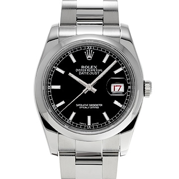 ロレックス デイトジャスト 116200 ブラック メンズ 時計 【中古】【wristwatch】